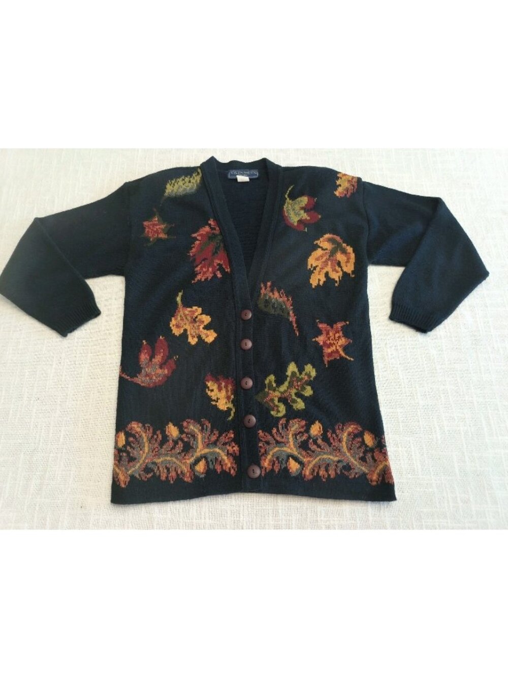 Norton Mcnaughton Cardigan Womens S Navy Blue Vintage Made In USA Sweater Fall